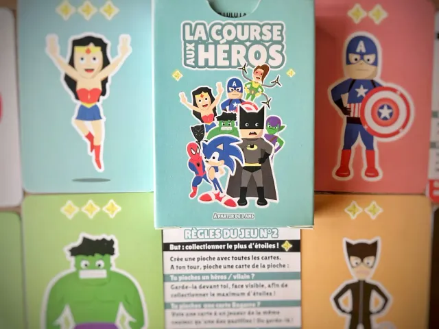 Benjamin Roucayrol La course aux héros jeu de cartes 3 ans